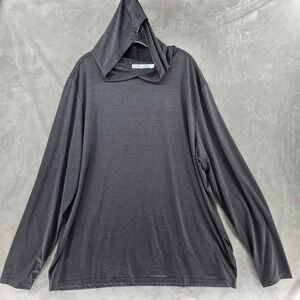 Criquet Hoodie t shirt Mens XXL Gray Long Sleeve Performance Stretch Pullov